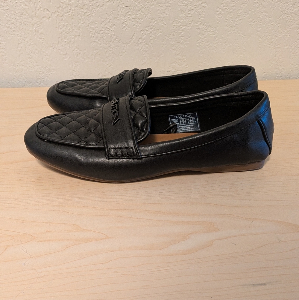 Nautica Black Quilted Loafers Slip-Ons Size 7 - Picture 2 of 8